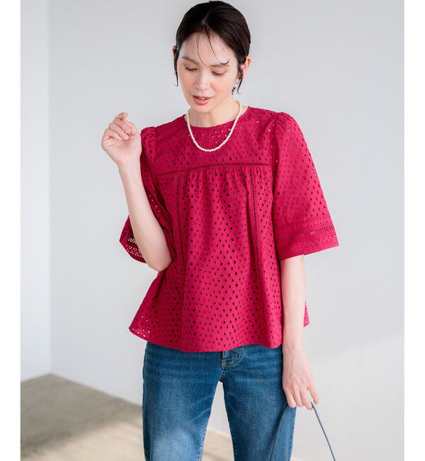 組曲「エンブロイダリーレース5分袖 ブラウス」|シャツ・ブラウス|