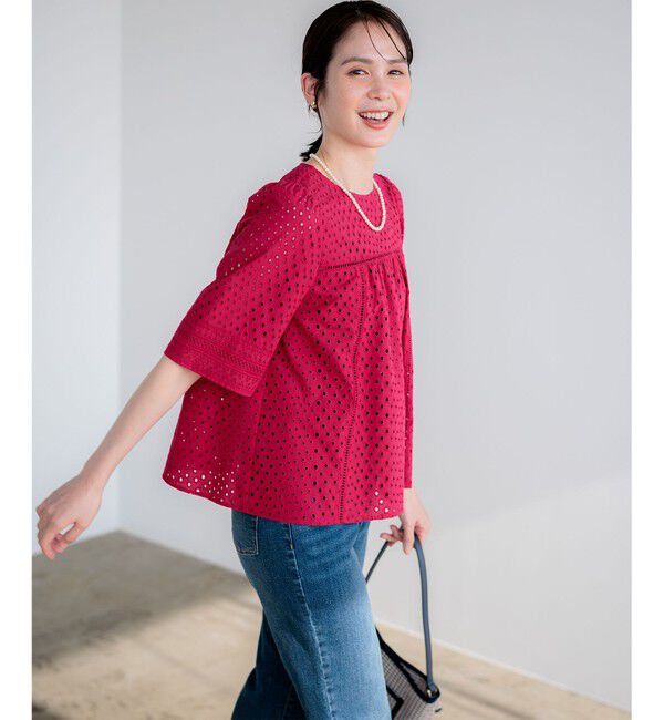 組曲「エンブロイダリーレース5分袖 ブラウス」|シャツ・ブラウス|