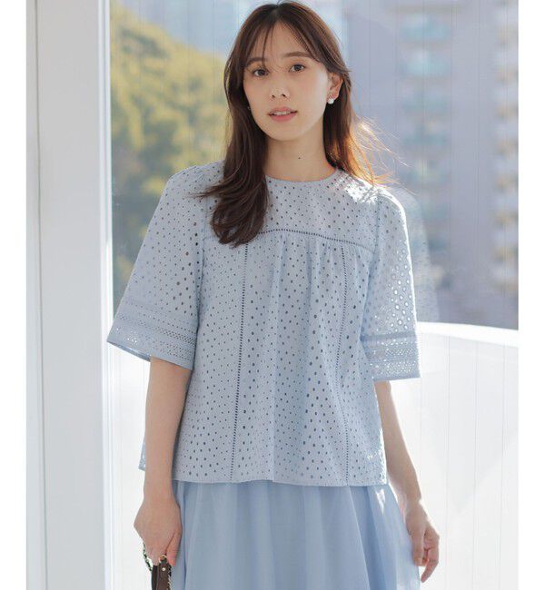 組曲「エンブロイダリーレース5分袖 ブラウス」|シャツ・ブラウス|ｸﾗｳﾃﾞｨ