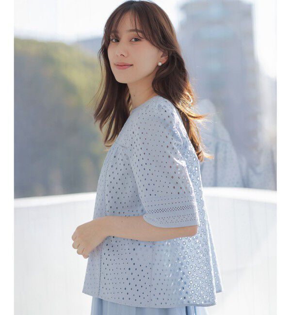 組曲「エンブロイダリーレース5分袖 ブラウス」|シャツ・ブラウス|