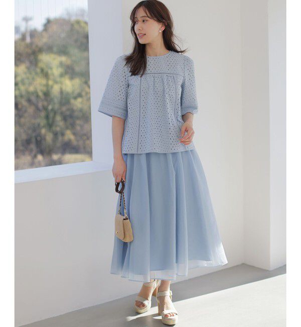 組曲「エンブロイダリーレース5分袖 ブラウス」|シャツ・ブラウス|