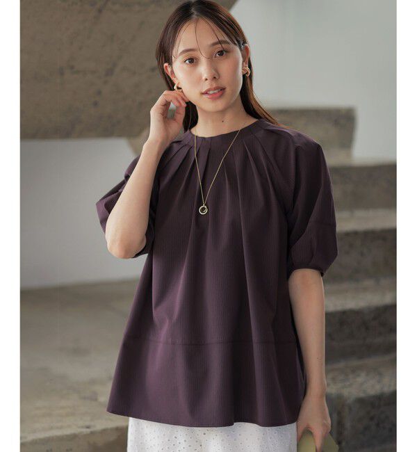 組曲「【前後着用可】ソフトサッカーラグランスリーブ ブラウス」|シャツ・ブラウス|