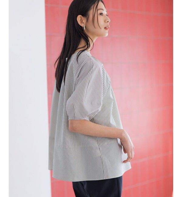 組曲「【前後着用可】ソフトサッカーラグランスリーブ ブラウス」|シャツ・ブラウス|