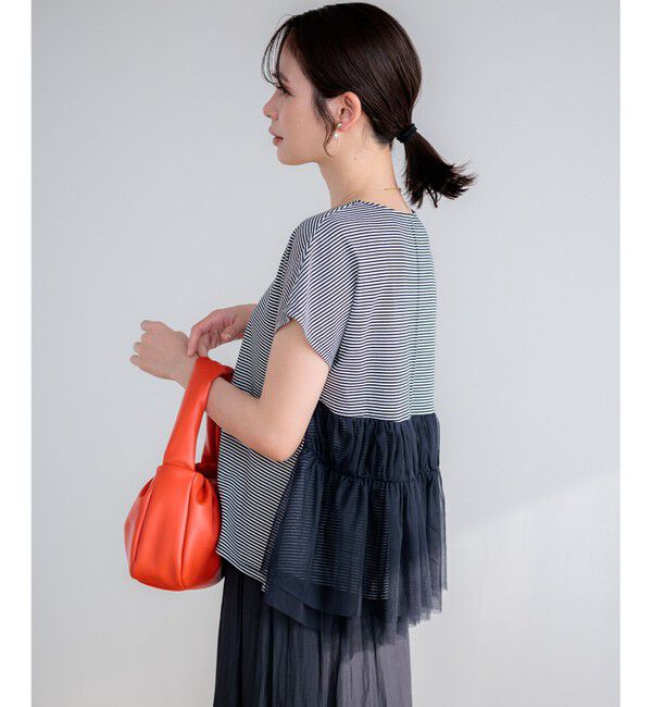 組曲「GIZAコットンチュールコンビ カットソー」|Tシャツ・カットソー|ﾈｲﾋﾞｰ&times;ｵ