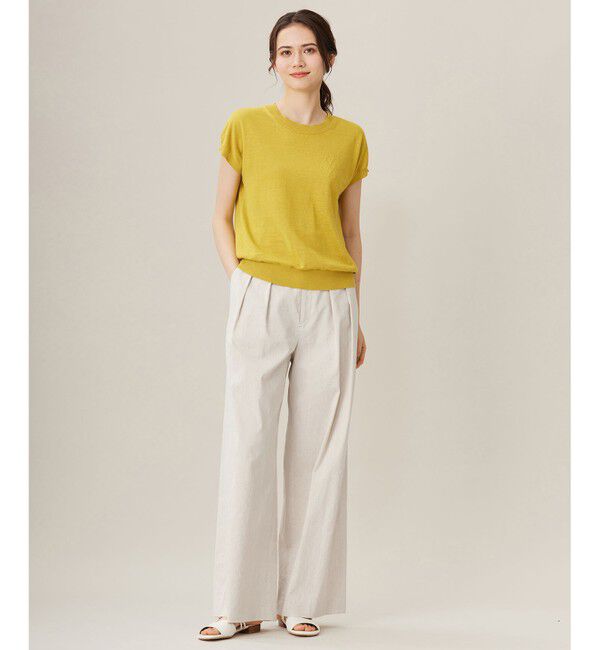 自由区「【セットアップ対応・洗える】リネンビスコースストレッチワイド パンツ」|その他|