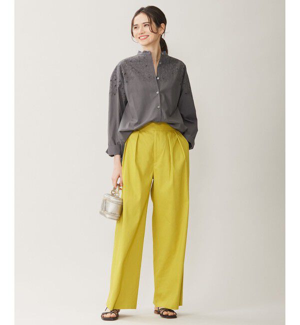 自由区「【セットアップ対応・洗える】リネンビスコースストレッチワイド パンツ」|その他|