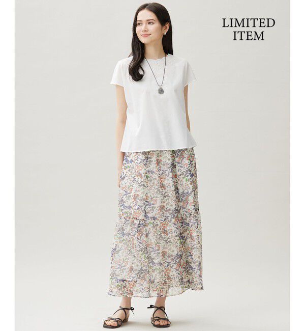 自由区「【WEB限定・接触冷感・洗える】エンブロイダリーローンプルオーバー ブラウス」|シャツ・ブラウス|