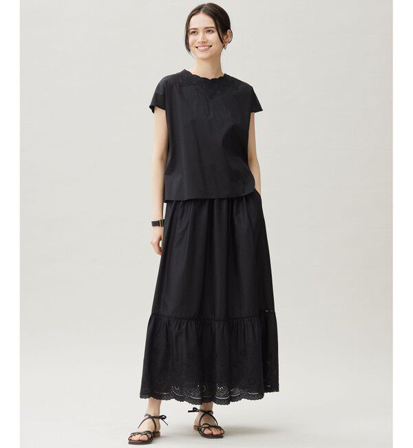 自由区「【WEB限定・接触冷感・洗える】エンブロイダリーローンプルオーバー ブラウス」|シャツ・ブラウス|