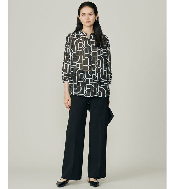 自由区「ジオメトリックレトロプリント ブラウス」|シャツ・ブラウス|