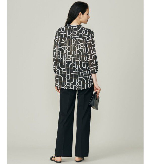 自由区「ジオメトリックレトロプリント ブラウス」|シャツ・ブラウス|