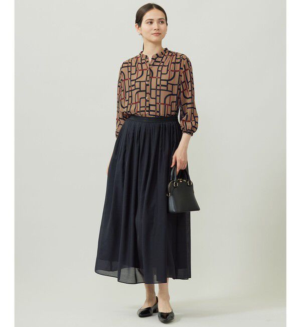 自由区「ジオメトリックレトロプリント ブラウス」|シャツ・ブラウス|