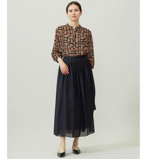 自由区「ジオメトリックレトロプリント ブラウス」|シャツ・ブラウス|