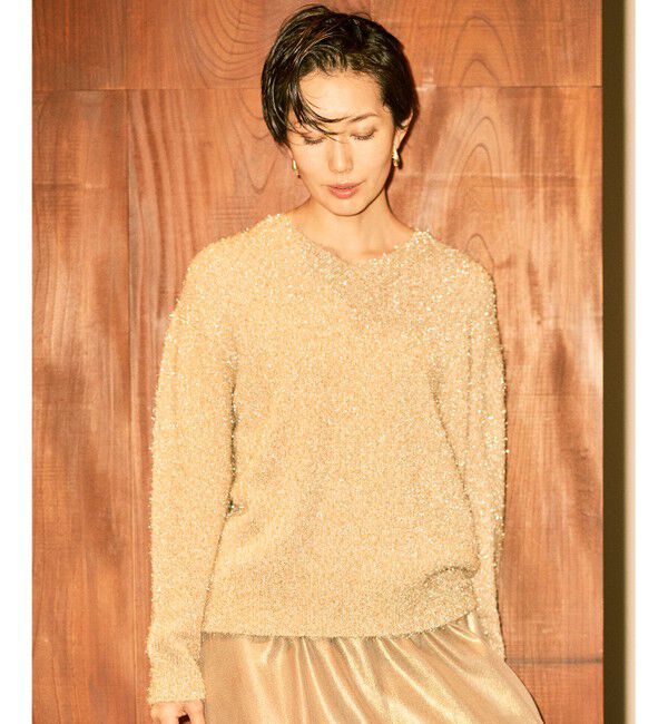 自由区「【カタログ掲載】フェザーラメプルオーバー ニット」|ニット・セーター|モカ