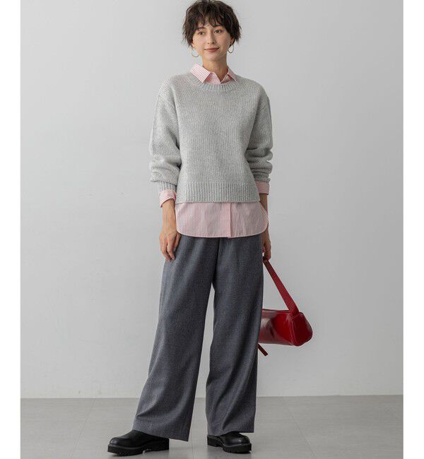 23区「【洗える】ハイカウントフラノ ドロスト ワイド パンツ」|その他|