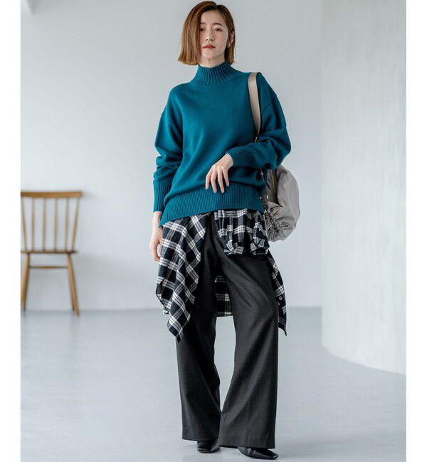 23区「【洗える】ハイカウントフラノ ドロスト ワイド パンツ」|その他|