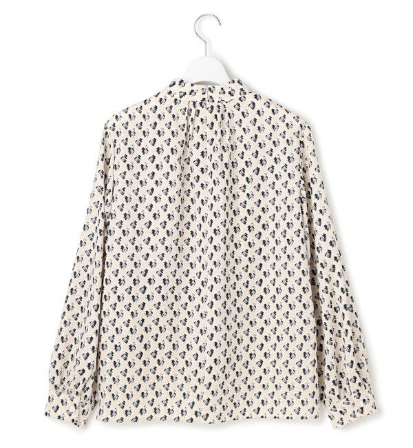 23区「モダンアートプリントギャザーブラウス」|シャツ・ブラウス|