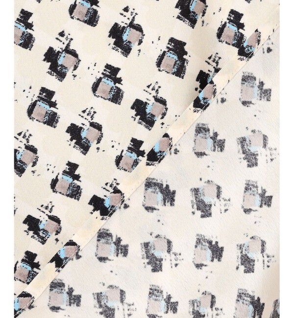 23区「モダンアートプリントギャザーブラウス」|シャツ・ブラウス|