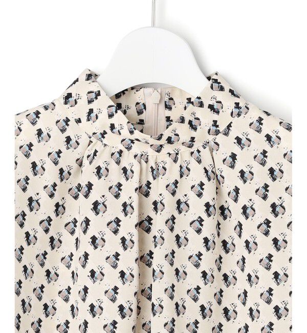 23区「モダンアートプリントギャザーブラウス」|シャツ・ブラウス|