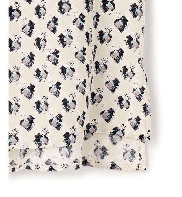 23区「モダンアートプリントギャザーブラウス」|シャツ・ブラウス|