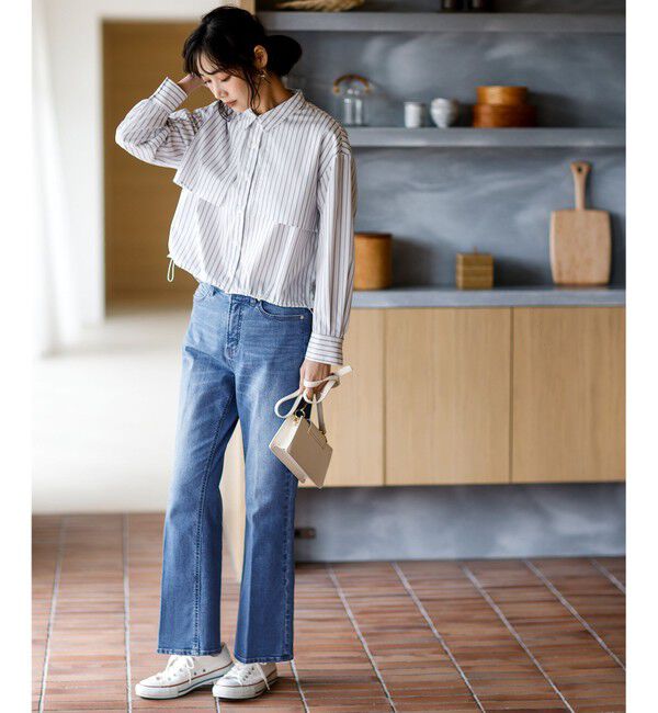 ANY SIS「クロップドヨークハオリ シャツ」|シャツ・ブラウス|