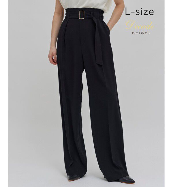 BEIGE,「【洗える・L-size】CINDY / ワイドタックパンツ」|その他|Black