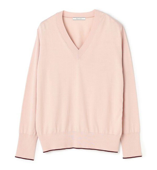 BEIGE,「CHLOR / ウールシルクツイルドッキングVネックニット」|ニット・セーター|