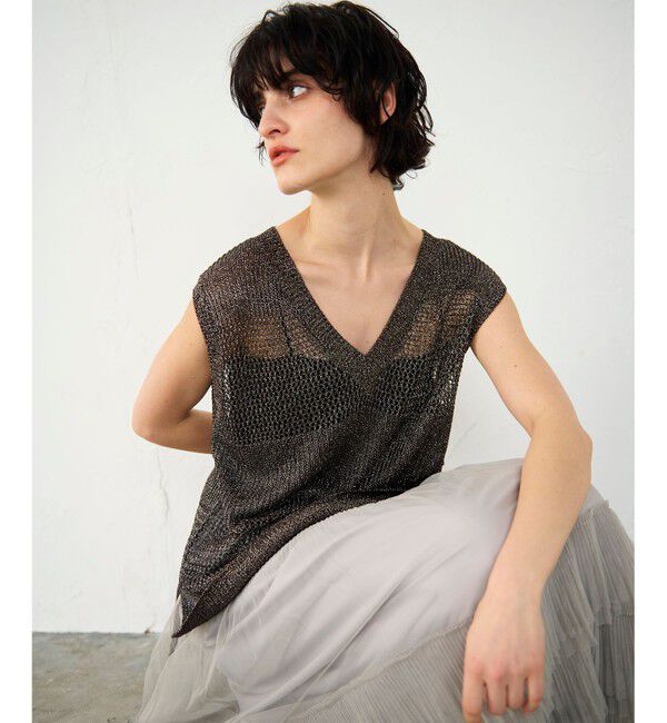 Diagram「ラメメッシュニットトップ」|ニット・セーター|
