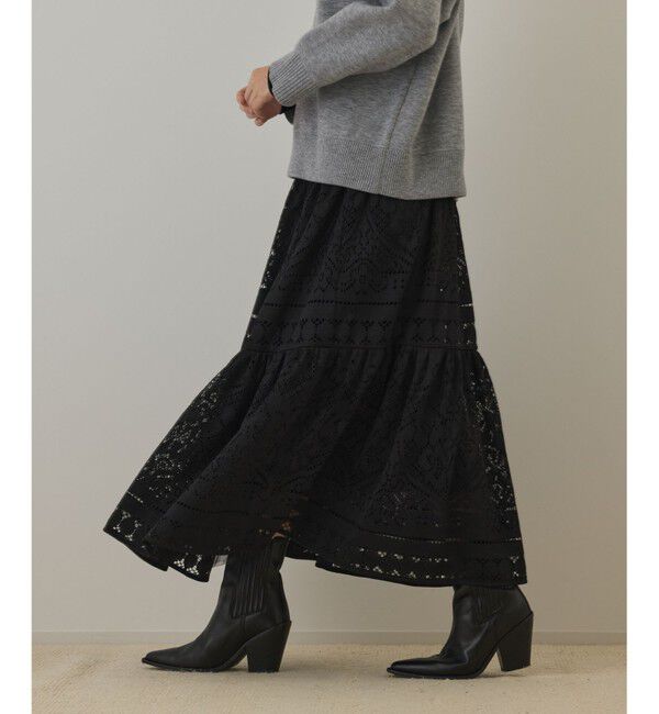 Diagram「レースティアードスカート」|スカート|ブラック