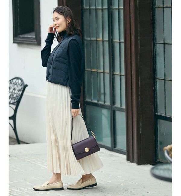 LACOSTE「クロップド丈 撥水 THERMORE中綿 ジップアップベスト」|ダウンベスト・ベスト|