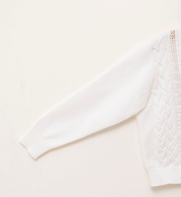 NOLLEY'S「《手洗い可能》ケーブルレースVネックカーディガン」|カーディガン|