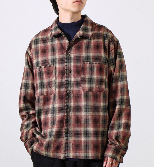 GLOSTER「【主役の1枚】TRオンブレチェック ブランケットステッチシャツ」|シャツ・ブラウス|