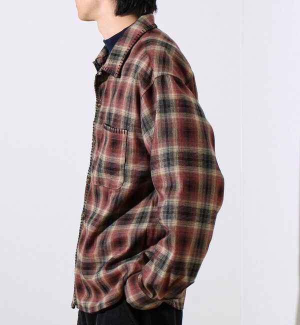 GLOSTER「【主役の1枚】TRオンブレチェック ブランケットステッチシャツ」|シャツ・ブラウス|
