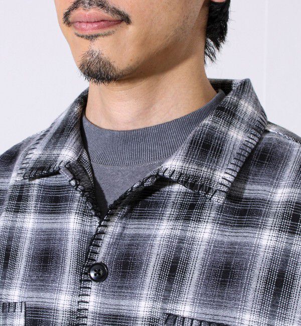 GLOSTER「【主役の1枚】TRオンブレチェック ブランケットステッチシャツ」|シャツ・ブラウス|