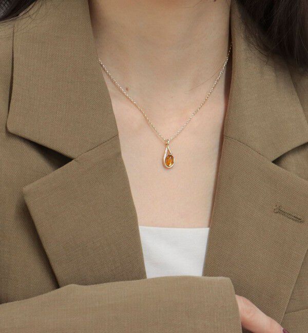 fredy emue「クリアカラードロップネックレス」|ネックレス|ブラウン