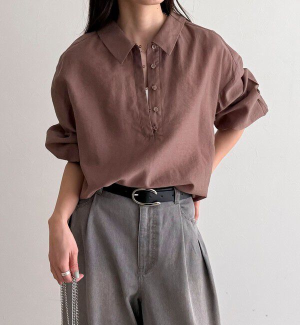 fredy emue「リネン混シアースラブブラウス」|シャツ・ブラウス|