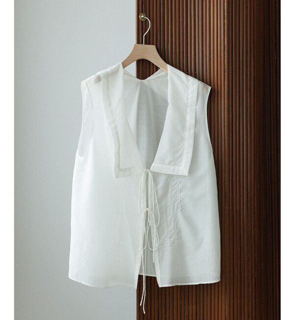 SALON adam et rope'「コットンシルクジレブラウス」|シャツ・ブラウス|ホワイト(10)