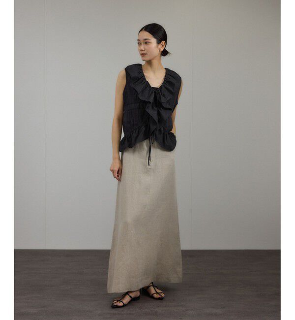 SALON adam et rope'「【WEB限定】フロントリボンフリルタンク / フリルジレ」|シャツ・ブラウス|