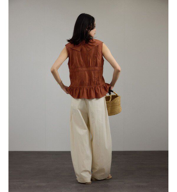 SALON adam et rope'「【WEB限定】フロントリボンフリルタンク / フリルジレ」|シャツ・ブラウス|