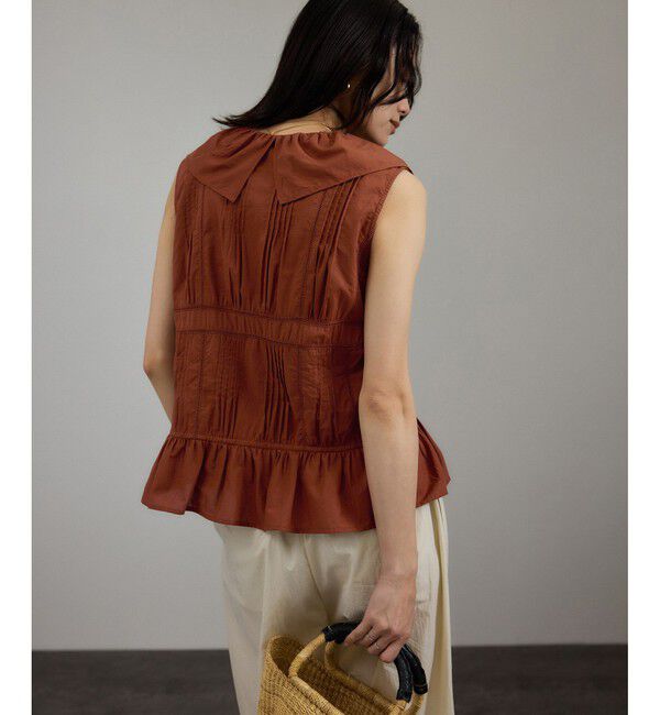 SALON adam et rope'「【WEB限定】フロントリボンフリルタンク / フリルジレ」|シャツ・ブラウス|