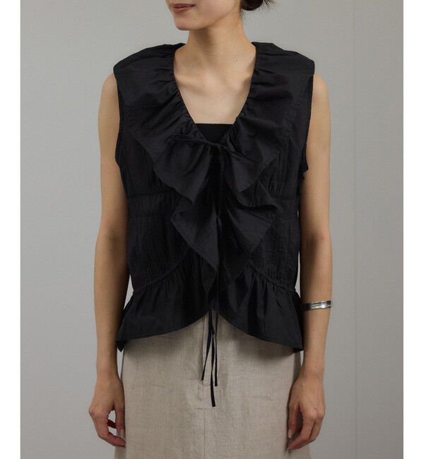 SALON adam et rope'「【WEB限定】フロントリボンフリルタンク / フリルジレ」|シャツ・ブラウス|
