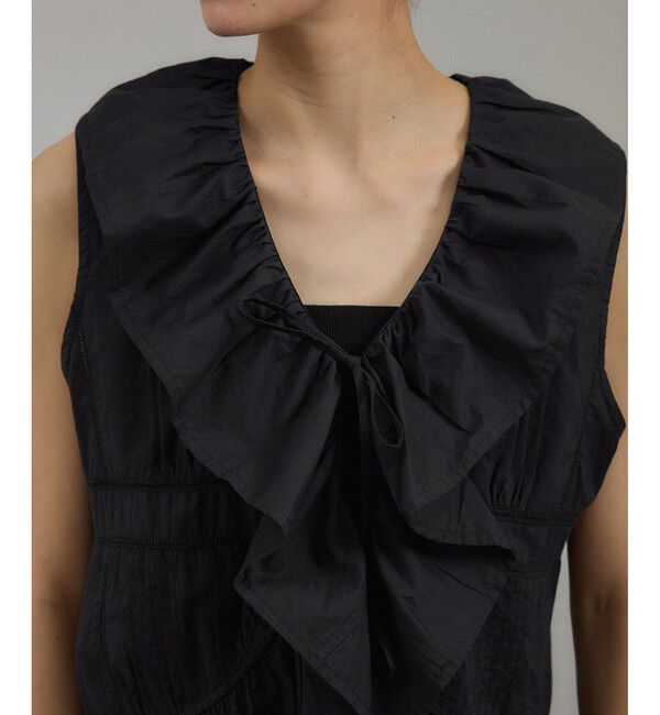 SALON adam et rope'「【WEB限定】フロントリボンフリルタンク / フリルジレ」|シャツ・ブラウス|