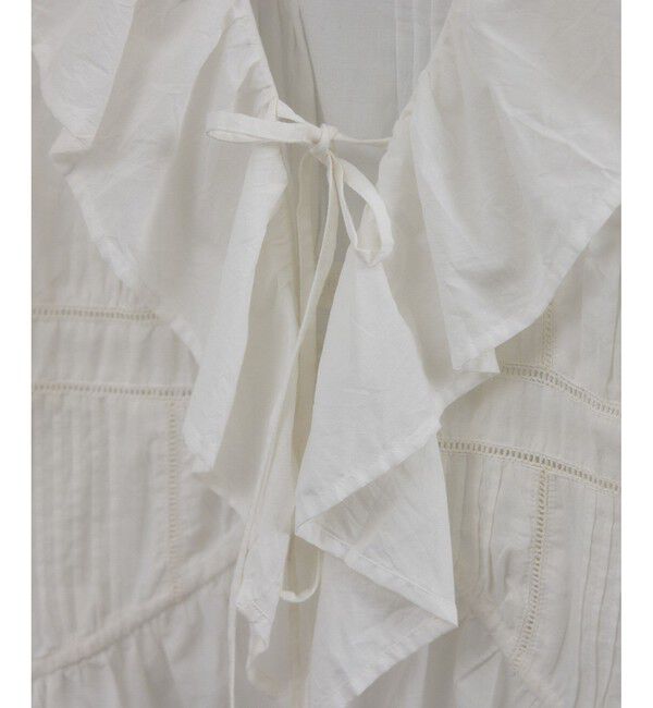 SALON adam et rope'「【WEB限定】フロントリボンフリルタンク / フリルジレ」|シャツ・ブラウス|