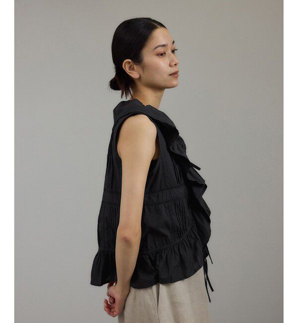 SALON adam et rope'「【WEB限定】フロントリボンフリルタンク / フリルジレ」|シャツ・ブラウス|