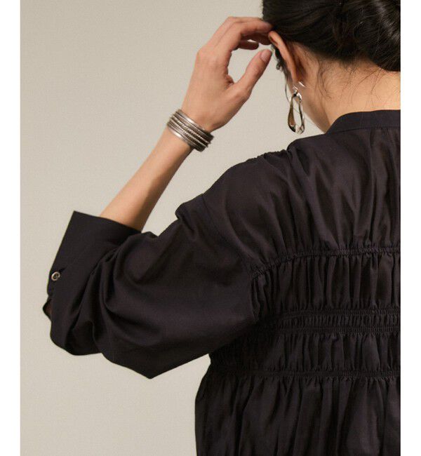 SALON adam et rope'「Shuttlenotesワッシャーローンシャーリングブラウス［洗える］」|シャツ・ブラウス|