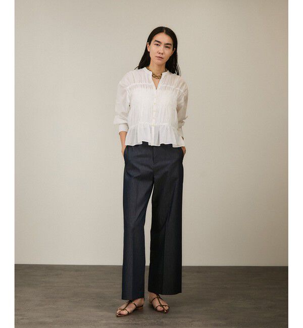 SALON adam et rope'「Shuttlenotesワッシャーローンシャーリングブラウス［洗える］」|シャツ・ブラウス|