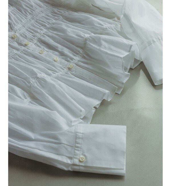 SALON adam et rope'「Shuttlenotesワッシャーローンシャーリングブラウス［洗える］」|シャツ・ブラウス|