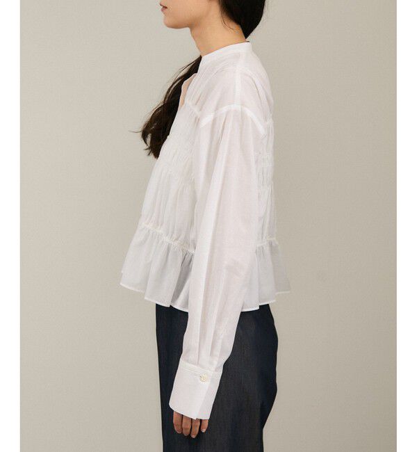 SALON adam et rope'「Shuttlenotesワッシャーローンシャーリングブラウス［洗える］」|シャツ・ブラウス|