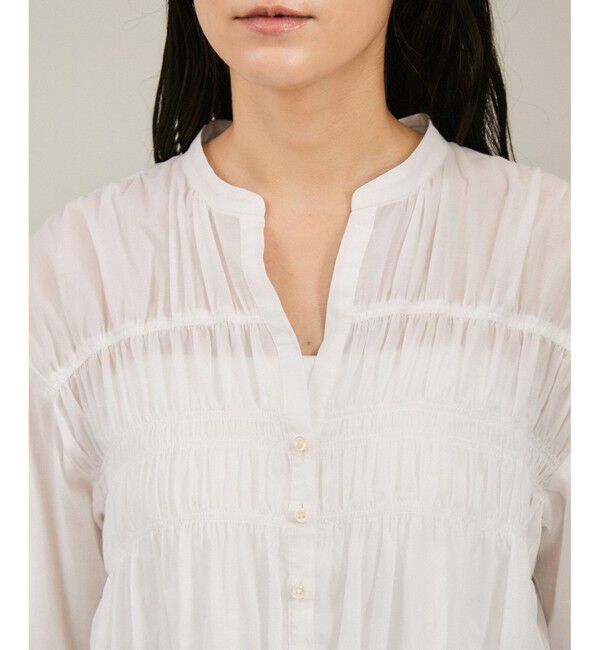 SALON adam et rope'「Shuttlenotesワッシャーローンシャーリングブラウス［洗える］」|シャツ・ブラウス|