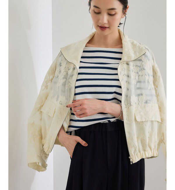 ROPE「フラワーエンブロイダリーライトブルゾン/セットアップ対応」|ブルゾン・スタジャン|