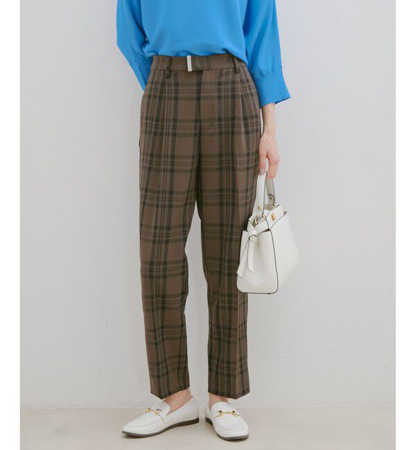 VIS「【HOT BEAUTY STRETCH】【洗える】ワンタックテーパードパンツ【sustainable】」|チノ|ブラウン系(21)